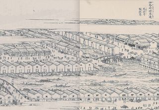 雪旦_江戸名所図会_伊勢町河岸通米塩河岸
